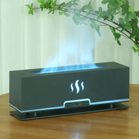 Luftbefeuchter | Flammeneffekt – Stilvoll – 3-in-1 – Aroma – Stimmungslicht – LED – Einzigartig-Dunkle Holzmaserung-Luzern Mode