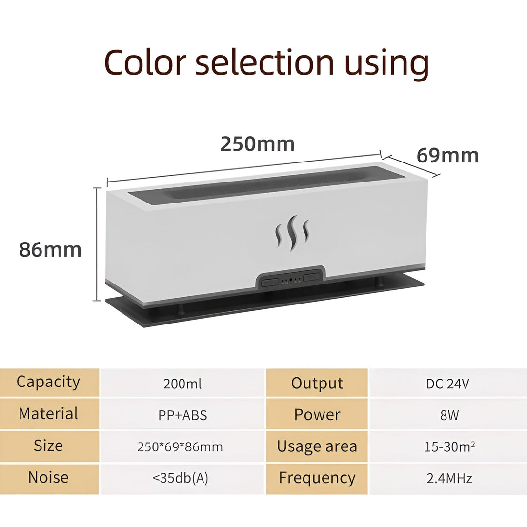 Luftbefeuchter | Flammeneffekt – Stilvoll – 3-in-1 – Aroma – Stimmungslicht – LED – Einzigartig-Luzern Mode