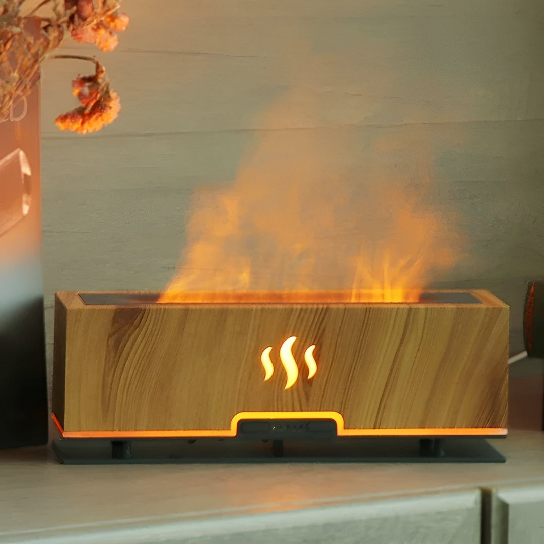 Luftbefeuchter | Flammeneffekt – Stilvoll – 3-in-1 – Aroma – Stimmungslicht – LED – Einzigartig-Luzern Mode