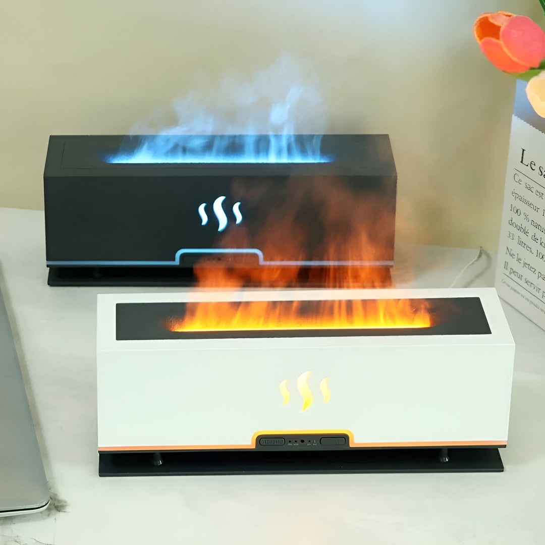 Luftbefeuchter | Flammeneffekt – Stilvoll – 3-in-1 – Aroma – Stimmungslicht – LED – Einzigartig-Luzern Mode