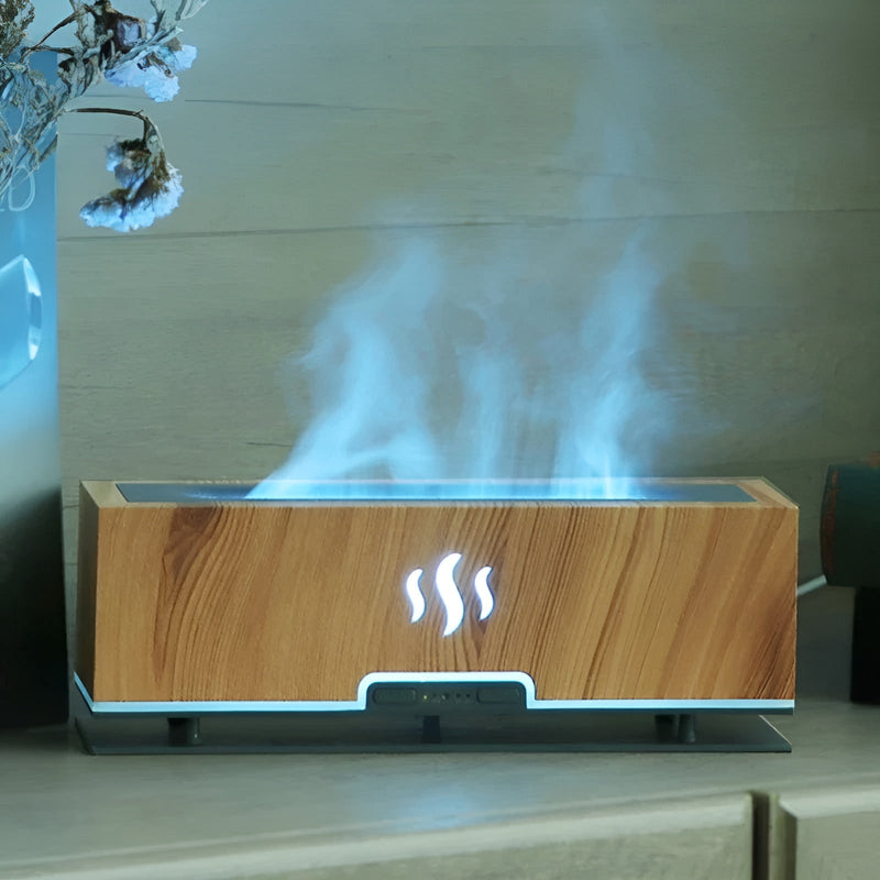 Luftbefeuchter | Flammeneffekt – Stilvoll – 3-in-1 – Aroma – Stimmungslicht – LED – Einzigartig-Luzern Mode