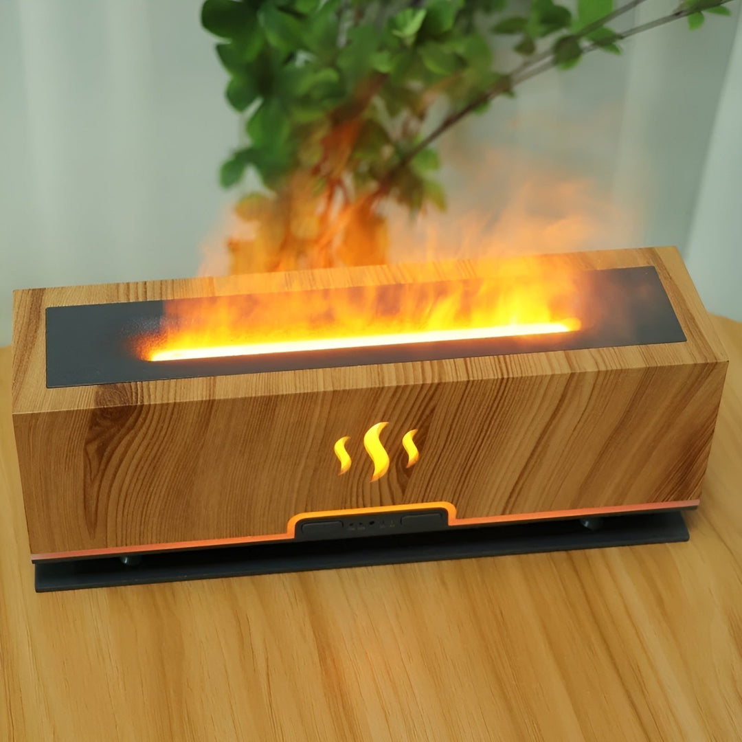 Luftbefeuchter | Flammeneffekt – Stilvoll – 3-in-1 – Aroma – Stimmungslicht – LED – Einzigartig-Luzern Mode