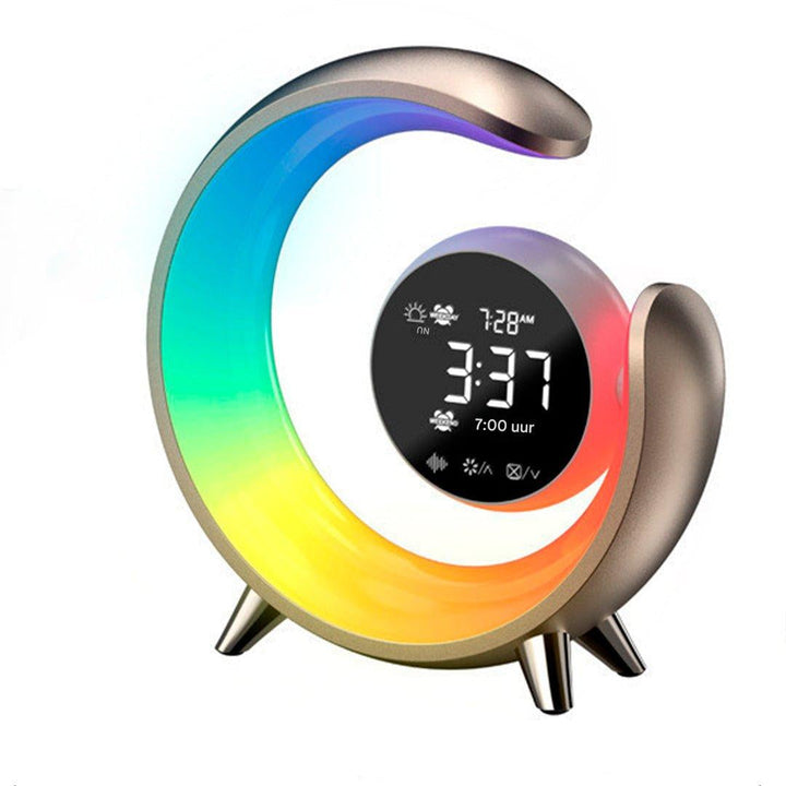 Nachtlampe | Rund | Wecker | Digital | LED | Schlummer | RGB | Timer-Gold-Luzern Mode