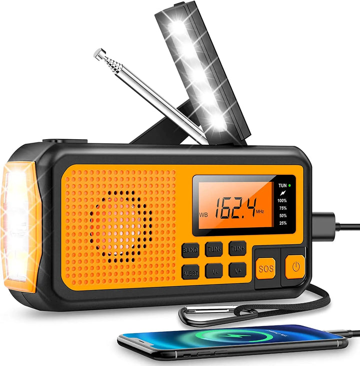 Notfallradio | Wiederaufladbar Taschenlampe LED SOS AM FM DAB Langlebig Vielseitig-DAB 5000mah-Luzern Mode