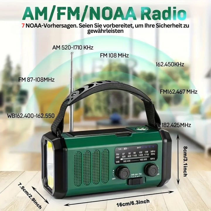Notfallradio | Multifunktional Vielseitig Langlebig Wiederaufladbar Taschenlampe-Luzern Mode