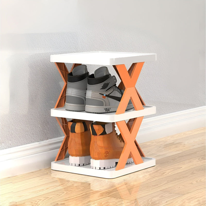Schuhregal | Faltbar Mehrschichtig Multifunktional Langlebig Trendy-Orange-3-Luzern Mode