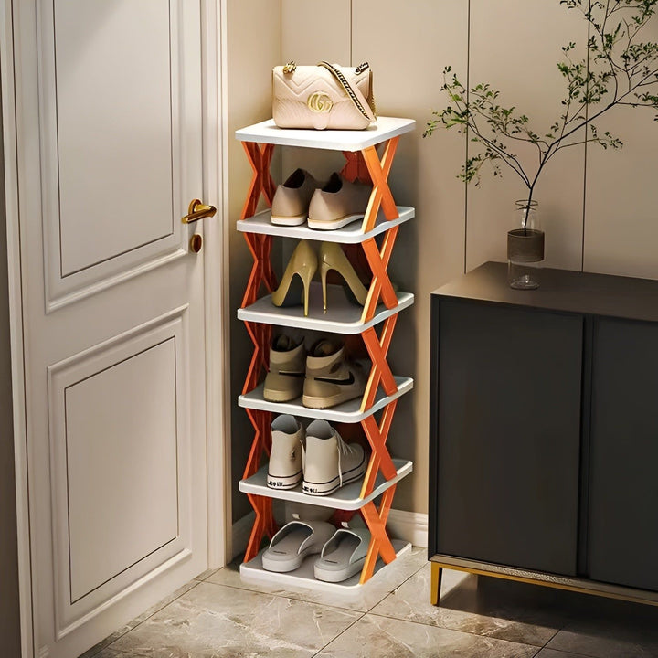 Schuhregal | Faltbar Mehrschichtig Multifunktional Langlebig Trendy-Orange-6-Luzern Mode