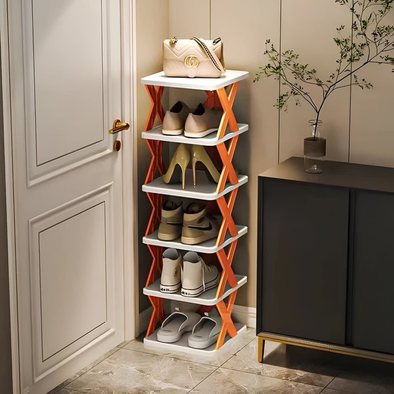 Schuhregal | Faltbar Mehrschichtig Multifunktional Langlebig Trendy-Orange-6-Luzern Mode
