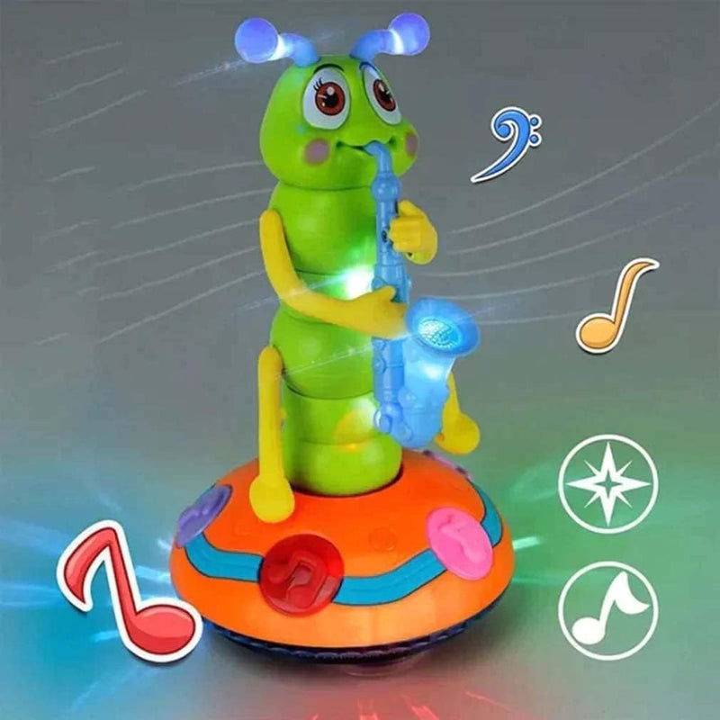 Musikalische Raupe | Interaktives Spielzeug | Niedlich | Bunt | Beweglich-Blau-Luzern Mode