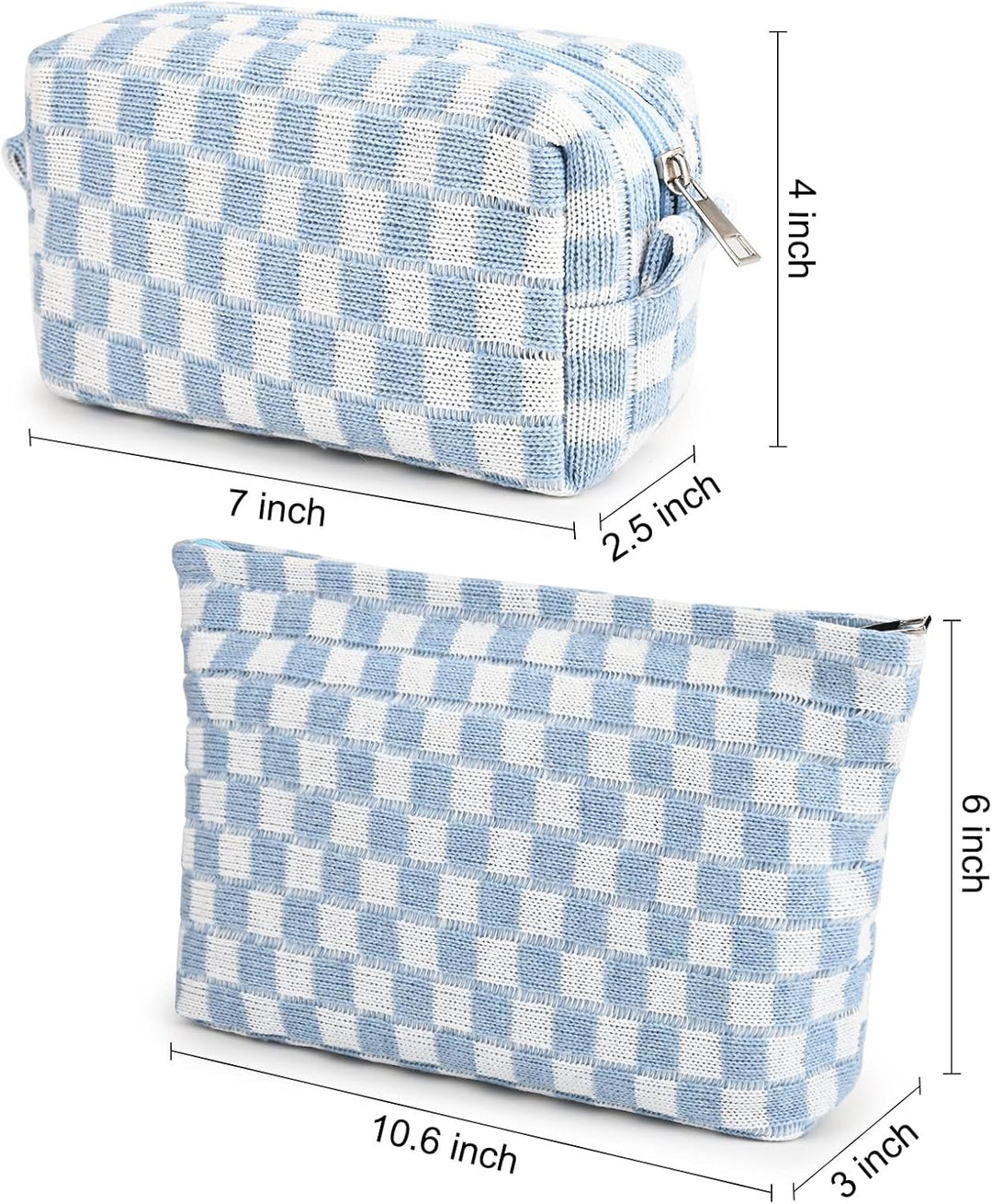 Handgefertigte Karierte Kosmetiktasche aus Baumwolle-Luzern Mode