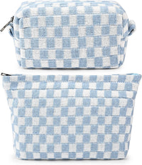 Handgefertigte Karierte Kosmetiktasche aus Baumwolle-Luzern Mode