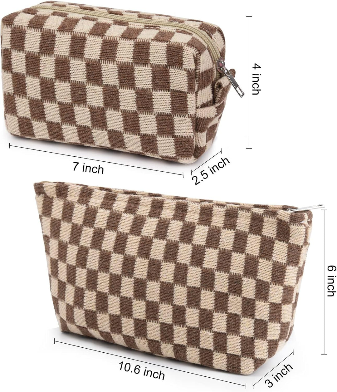 Handgefertigte Karierte Kosmetiktasche aus Baumwolle-Luzern Mode