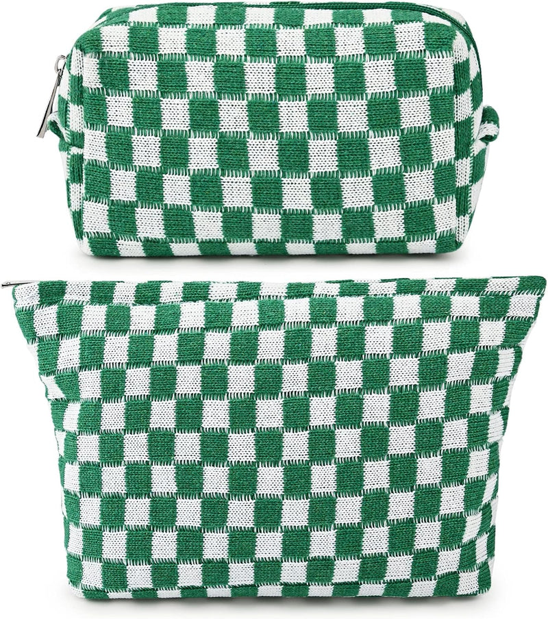 Handgefertigte Karierte Kosmetiktasche aus Baumwolle-Luzern Mode