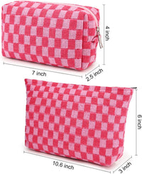 Handgefertigte Karierte Kosmetiktasche aus Baumwolle-Luzern Mode
