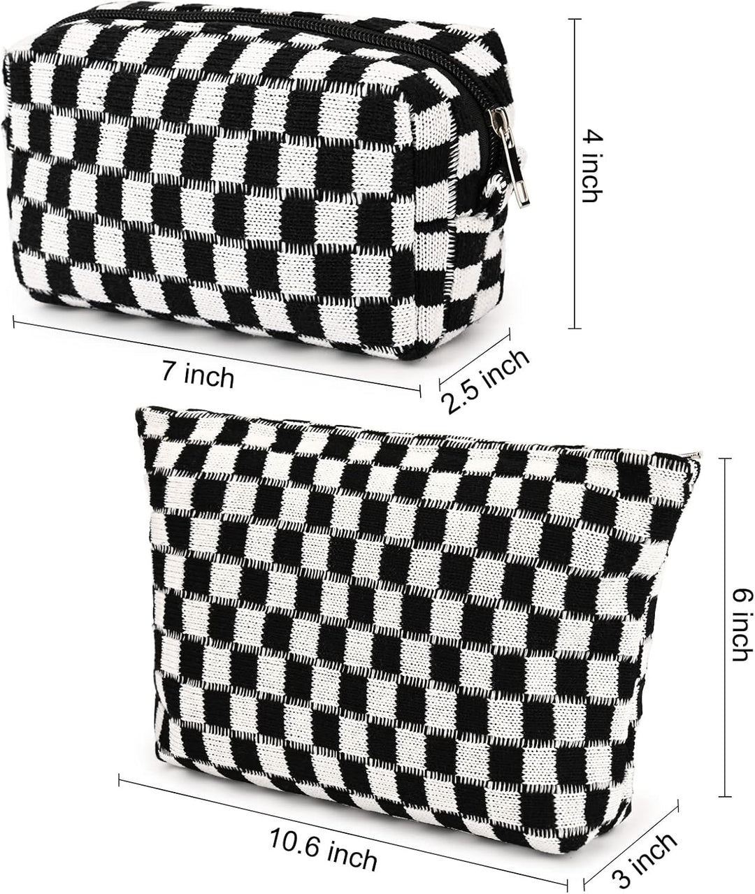 Handgefertigte Karierte Kosmetiktasche aus Baumwolle-Luzern Mode