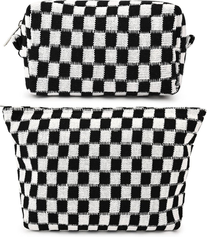 Handgefertigte Karierte Kosmetiktasche aus Baumwolle-Luzern Mode
