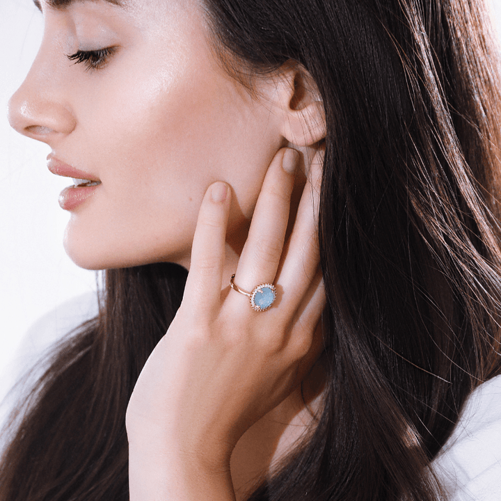 Cocktailring | Glanz Verstellbar Opal Energie Einzigartig Stilvoll Nachhaltig-Luzern Mode