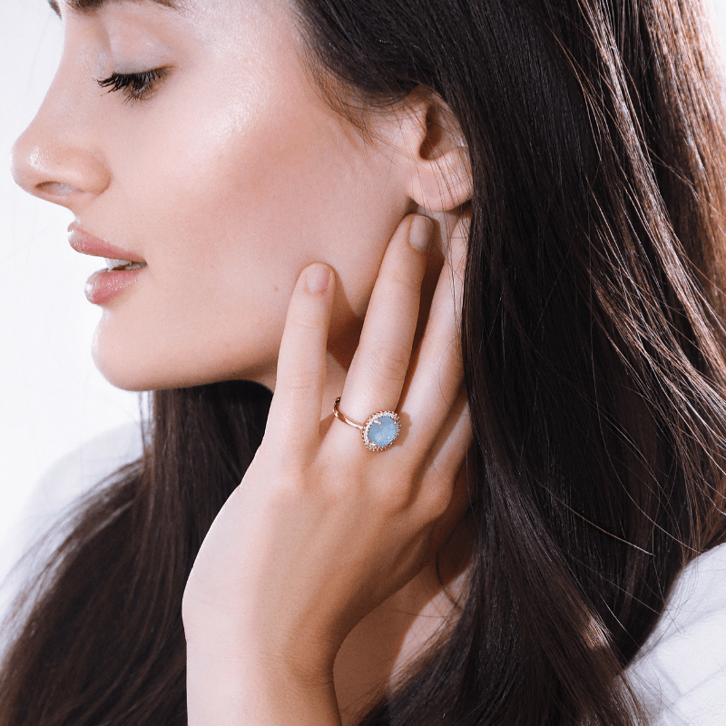 Cocktailring | Glanz Verstellbar Opal Energie Einzigartig Stilvoll Nachhaltig-Luzern Mode