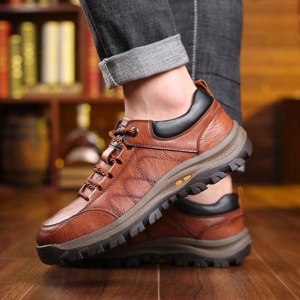 Herren Outdoor-Schuhe | Leder | Langlebig | Niedrig | Schnürsenkel-Luzern Mode