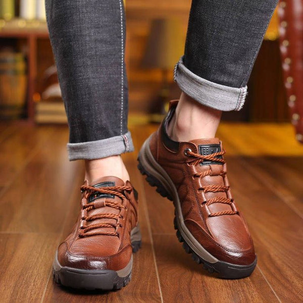 Herren Outdoor-Schuhe | Leder | Langlebig | Niedrig | Schnürsenkel-Luzern Mode