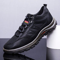 Herren Outdoor-Schuhe | Leder | Langlebig | Niedrig | Schnürsenkel-Schwarz 2-39-Luzern Mode