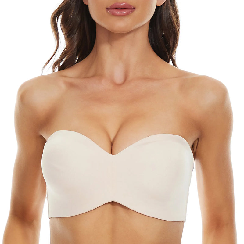 Bandeau-BH | Abnehmbaren Trägern | Nahtlos | Ultradünn | Verstellbar-Beige-70-B-Luzern Mode