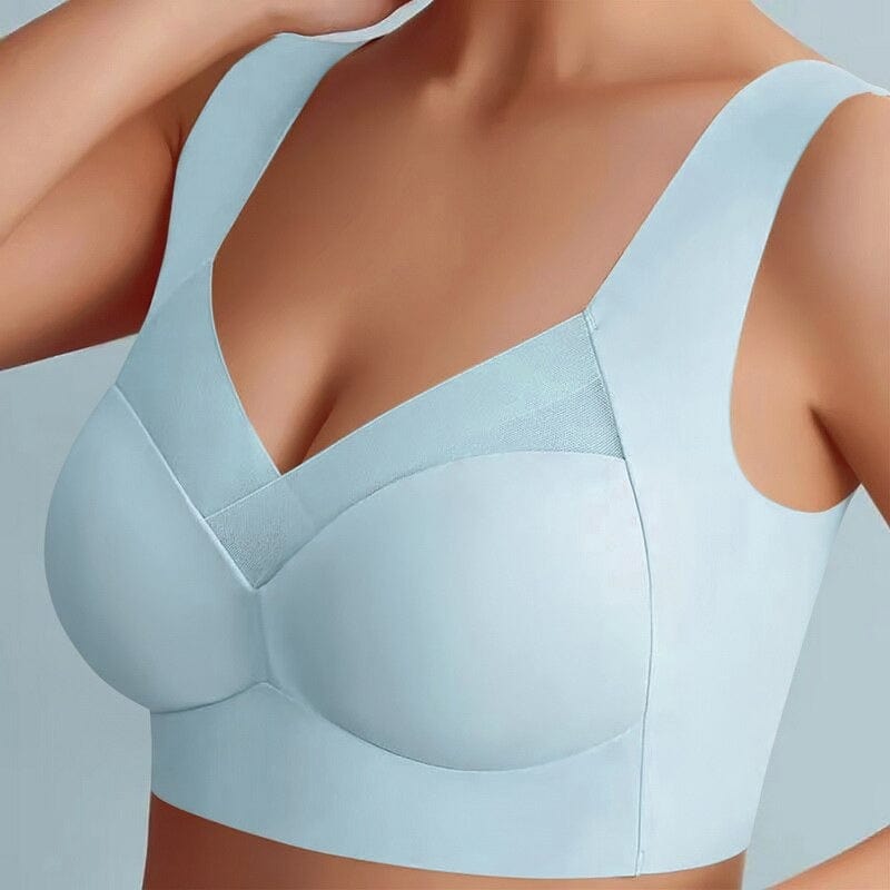 Nahtloser Damen-BH Set - Komfortabler Stütz-BH 2er-Pack-Blau-L - (40-55kg)-Luzern Mode