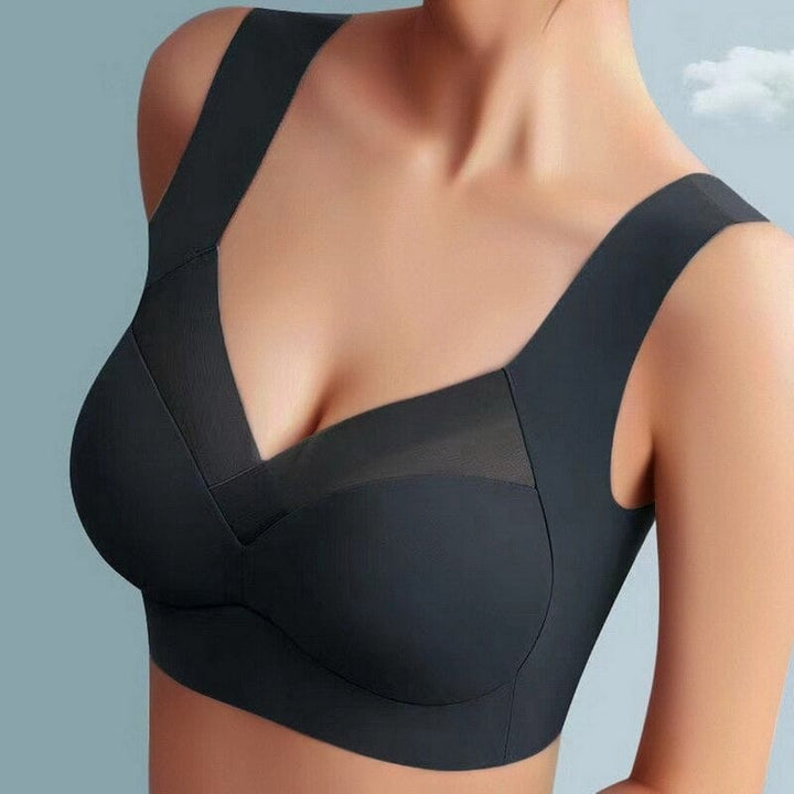 Nahtloser Damen-BH Set - Komfortabler Stütz-BH 2er-Pack-Schwarz-L - (40-55kg)-Luzern Mode