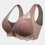 Sport-BH | Frontverschluss | Spitzen | Nahtlos | 5D Design | Full Cup-Braun-M-Luzern Mode