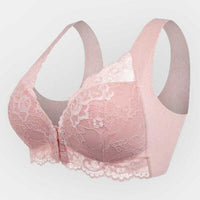Sport-BH | Frontverschluss | Spitzen | Nahtlos | 5D Design | Full Cup-Rosa-M-Luzern Mode