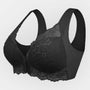 Sport-BH | Frontverschluss | Spitzen | Nahtlos | 5D Design | Full Cup-Schwarz-M-Luzern Mode