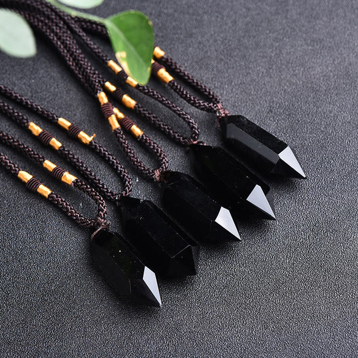Halskette mit Naturstein | Kristall | Amethyst | Heilend | Stilvoll-Obsidian-Luzern Mode
