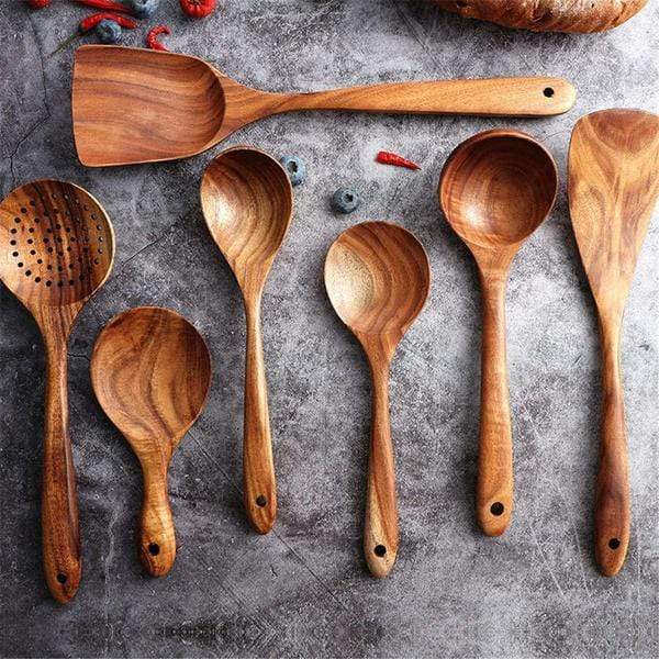 Küchenutensilien-Set aus Holz | Langlebig Stilvoll Vielseitig Hitzebeständig-Luzern Mode