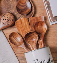 Küchenutensilien-Set aus Holz | Langlebig Stilvoll Vielseitig Hitzebeständig-Luzern Mode