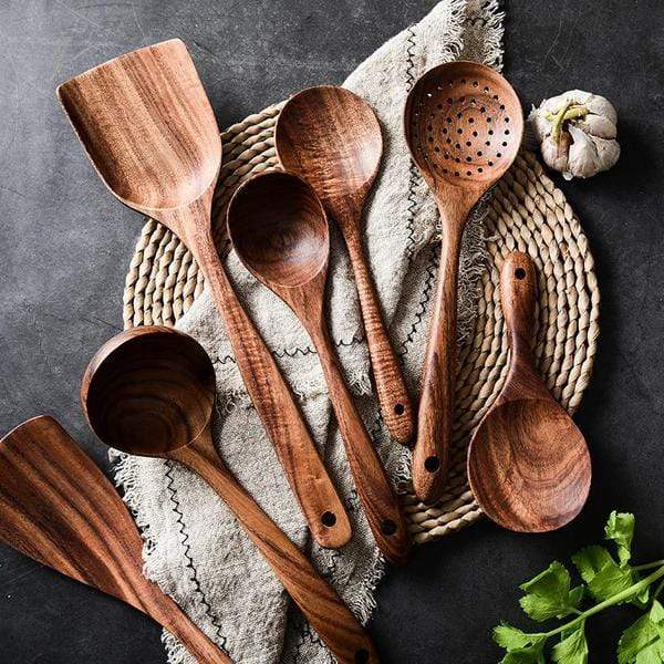 Küchenutensilien-Set aus Holz | Langlebig Stilvoll Vielseitig Hitzebeständig-Luzern Mode