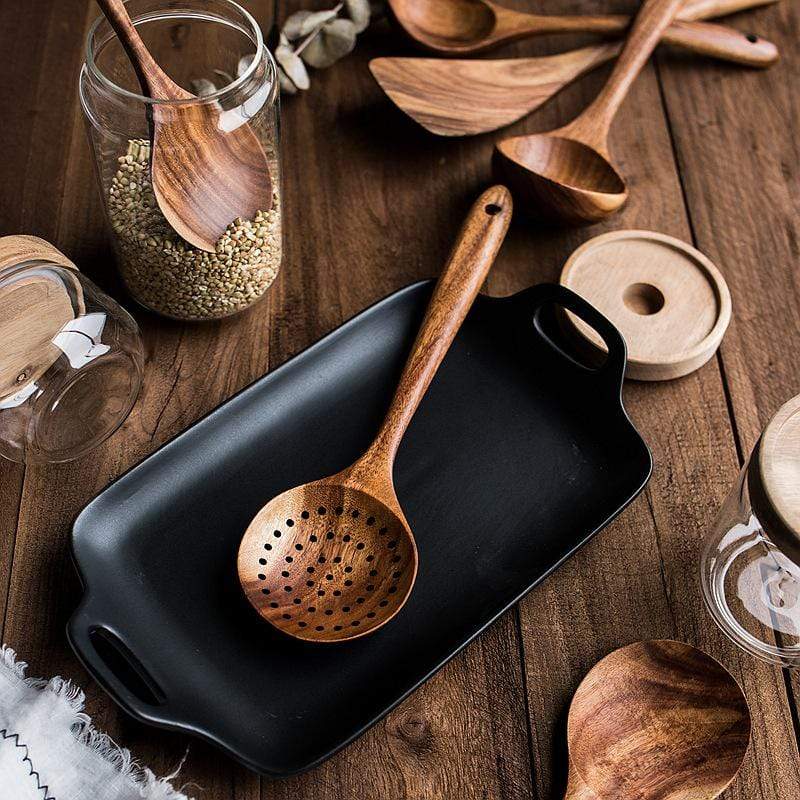 Küchenutensilien-Set aus Holz | Langlebig Stilvoll Vielseitig Hitzebeständig-Luzern Mode