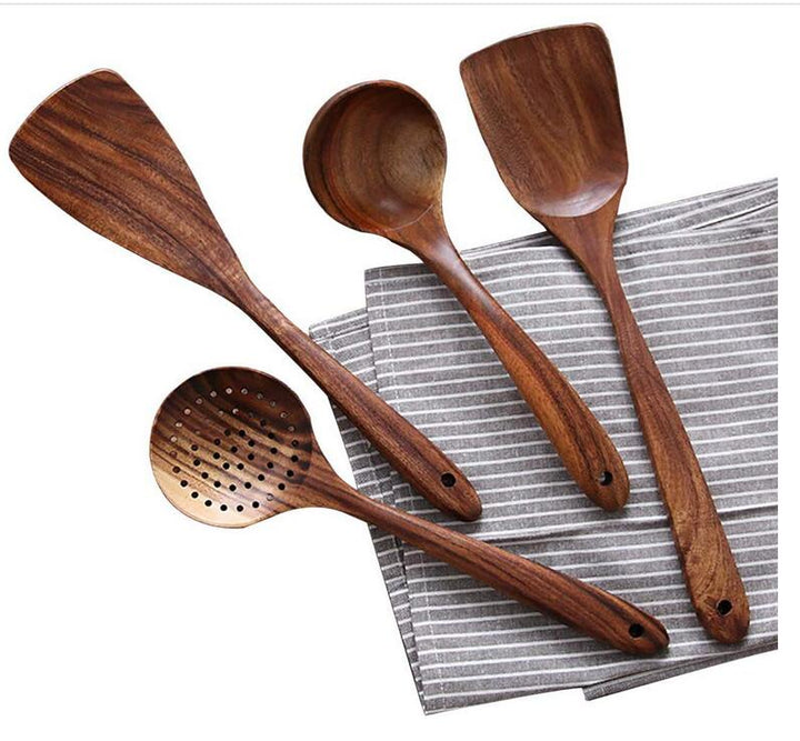 Küchenutensilien-Set aus Holz | Langlebig Stilvoll Vielseitig Hitzebeständig-Luzern Mode
