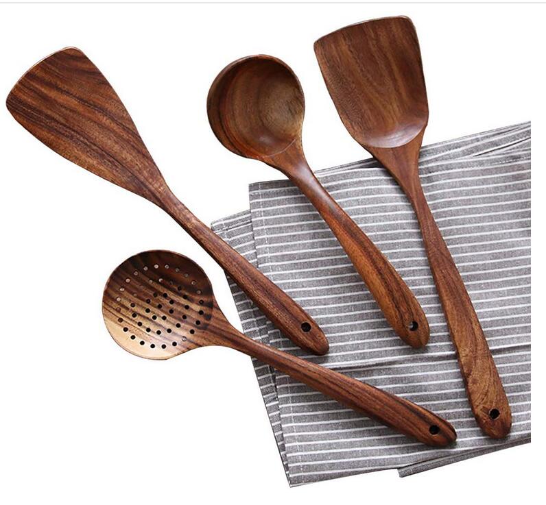 Küchenutensilien-Set aus Holz | Langlebig Stilvoll Vielseitig Hitzebeständig-Luzern Mode