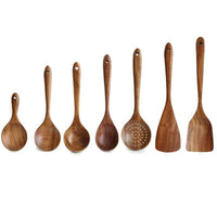 Küchenutensilien-Set aus Holz | Langlebig Stilvoll Vielseitig Hitzebeständig-Set mit 7 Teilen-Luzern Mode