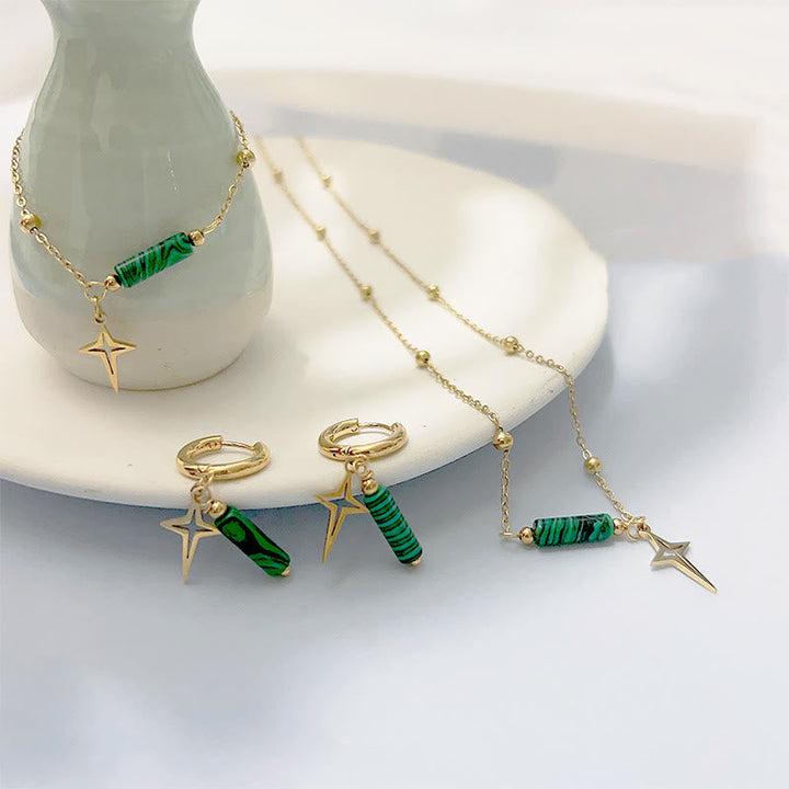 Schmuck für Damen | Halskette | Armband | Ohrringe | Malachit-Luzern Mode