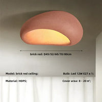 Deckenleuchte | Design Stilvoll Einzigartig Vielseitig Atmosphärisch Japanisch Energiesparend-Ziegelrot-3 austauschbare Lichter-3 verwisselbaar licht-Luzern Mode