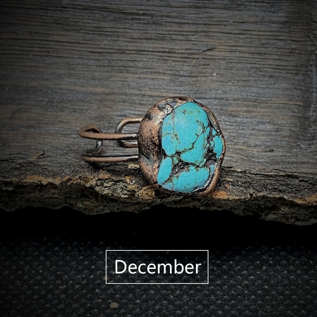 Ring für Damen | Natürlich | Rohstein-Geburtsstein | Gold | Stilvoll-Luzern Mode