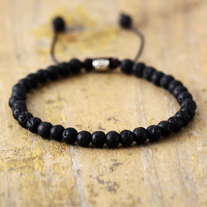 Armband für Damen | Natürliche Steine | Verstellbar | Stilvoll-Lavastein-Luzern Mode