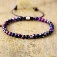 Armband für Damen | Natürliche Steine | Verstellbar | Stilvoll-Lila Kaiserstein-Luzern Mode