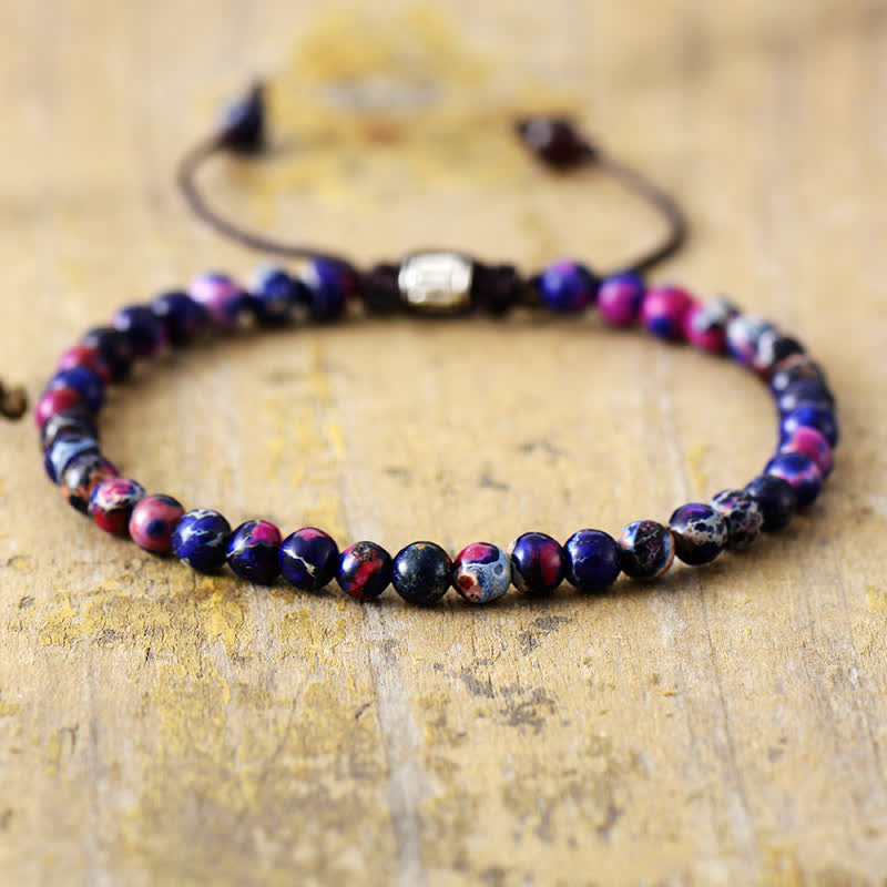 Armband für Damen | Natürliche Steine | Verstellbar | Stilvoll-Lila Kaiserstein-Luzern Mode