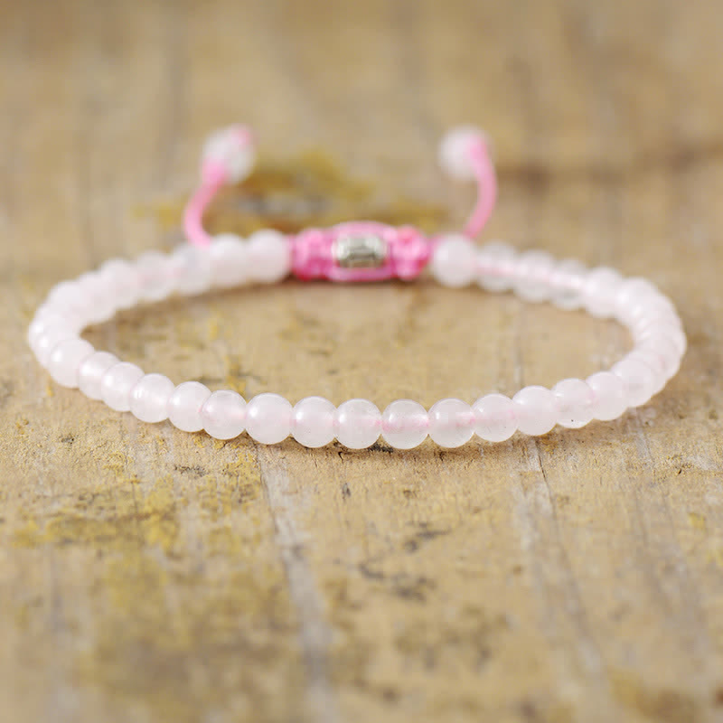 Armband für Damen | Natürliche Steine | Verstellbar | Stilvoll-Rosenquarz-Luzern Mode