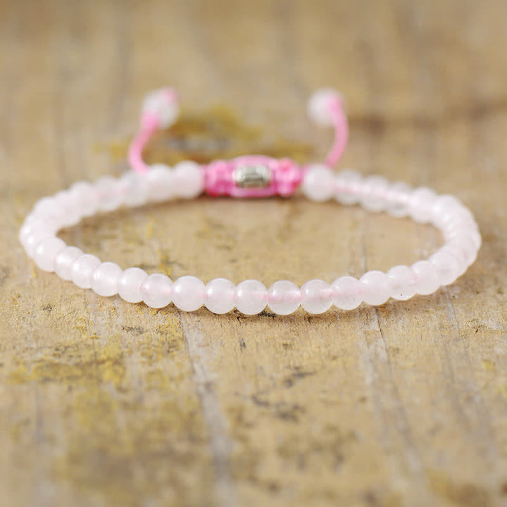 Armband für Damen | Natürliche Steine | Verstellbar | Stilvoll-Rosenquarz-Luzern Mode