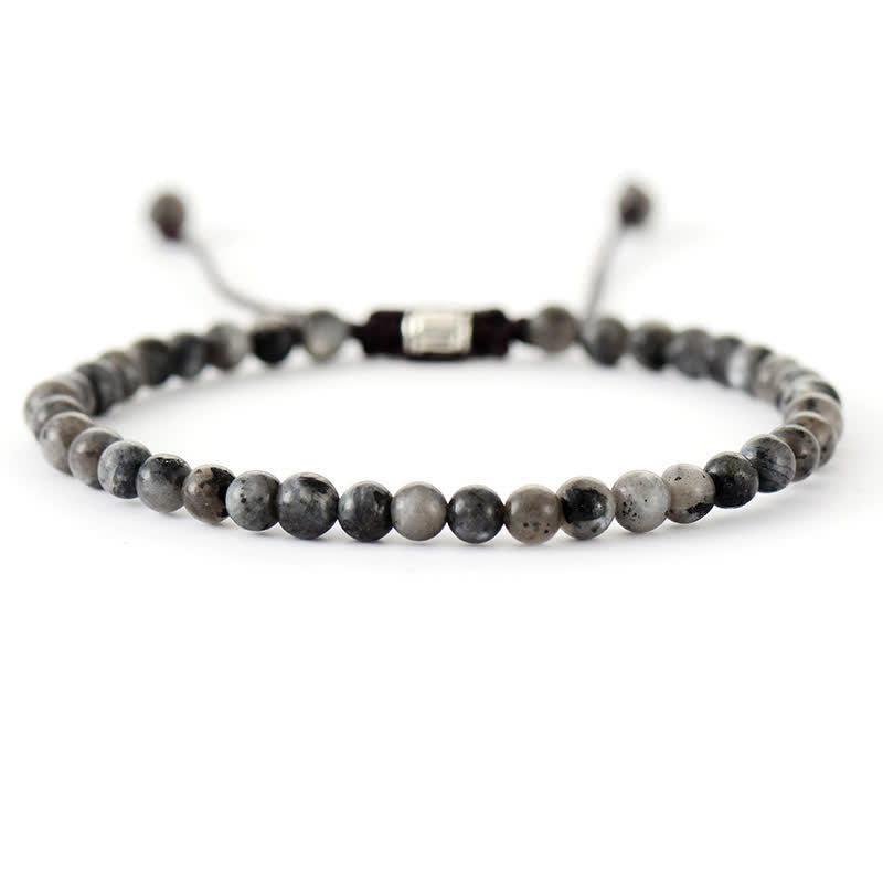 Armband für Damen | Natürliche Steine | Verstellbar | Stilvoll-Schwarzer Amphibol-Luzern Mode