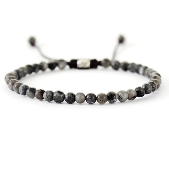 Armband für Damen | Natürliche Steine | Verstellbar | Stilvoll-Schwarzer Amphibol-Luzern Mode