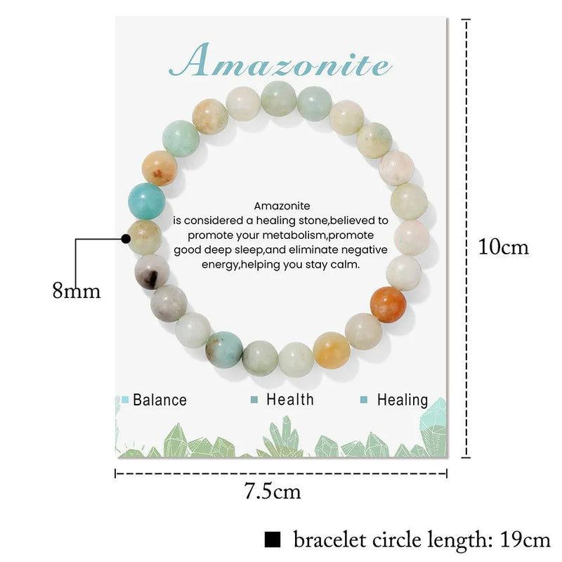 Armband für Damen | Natürliches Kristall | Heilende Energie | Stilvoll-Amazonit-Luzern Mode